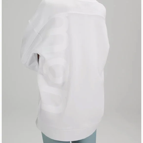 ❤️LULULEMON PERFECTLY OVERSIZED CREW* LOGO-WHITE❤️ - Picture 4 of 12